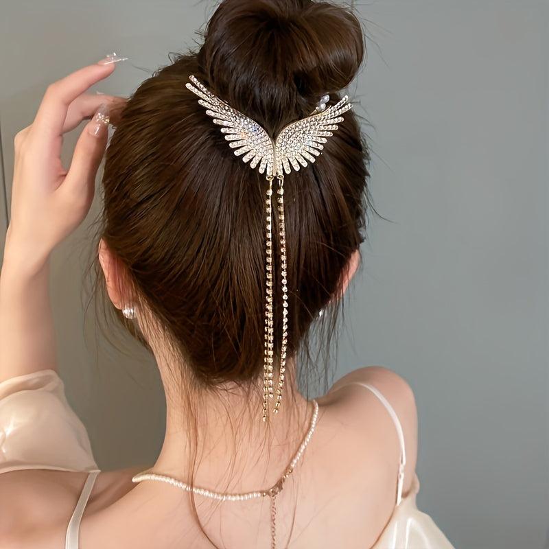 Angel Wings Tassel Hair Clips Ponytail Buckle Hairpin Headwear