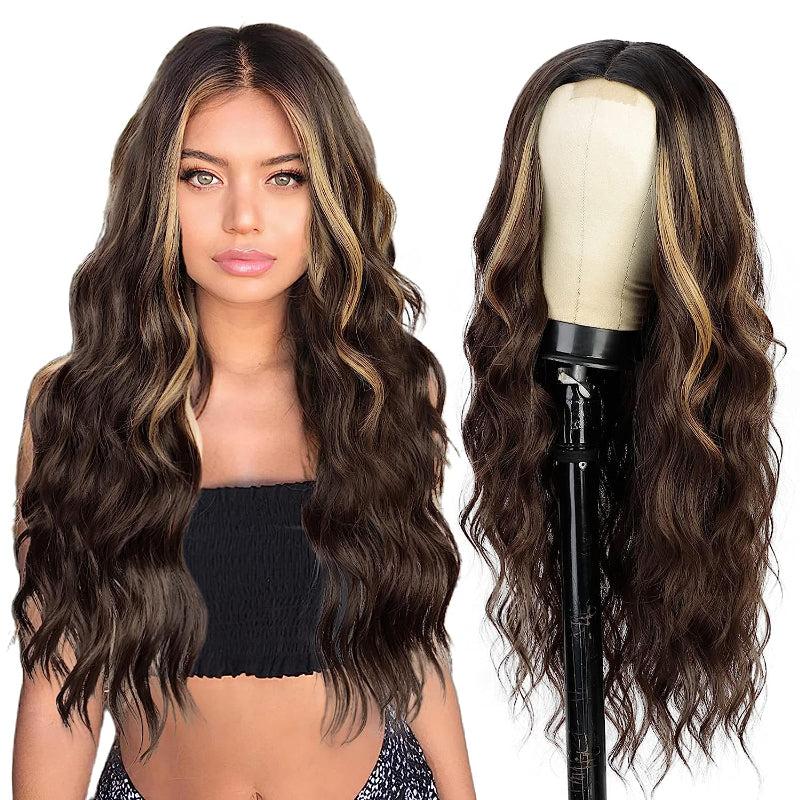 Long Curly Hair Women's Wig High Heat Synthetic Fiber Wigs