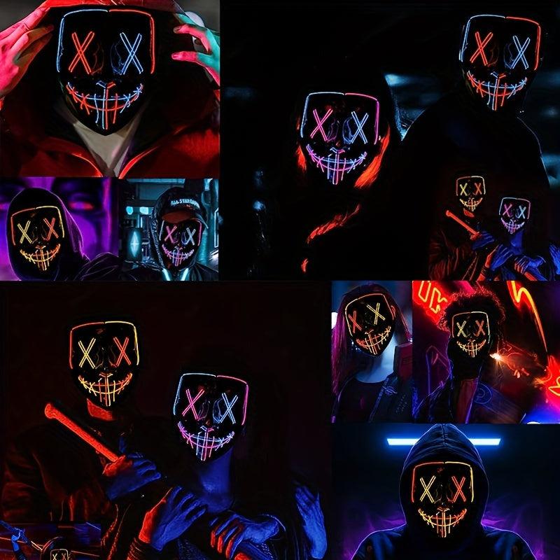 LED Light Mask Halloween Costume Masquerade Party Props