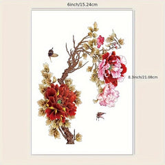 Peony Flower Pattern Temporary Tattoo Waterproof Long lasting Tattoo