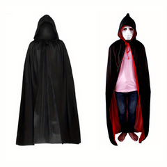 2Pcs Long Witch Hooded Cloak for Halloween Costumes Masquerade Parties