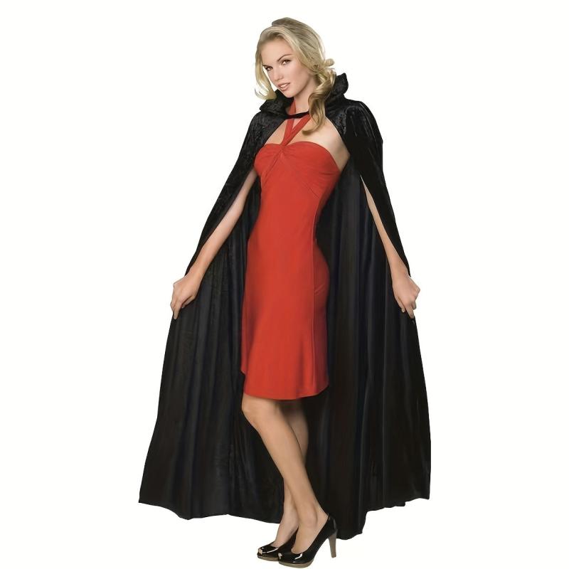 2Pcs Long Witch Hooded Cloak for Halloween Costumes Masquerade Parties