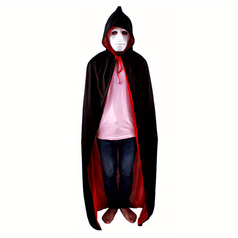 2Pcs Long Witch Hooded Cloak for Halloween Costumes Masquerade Parties