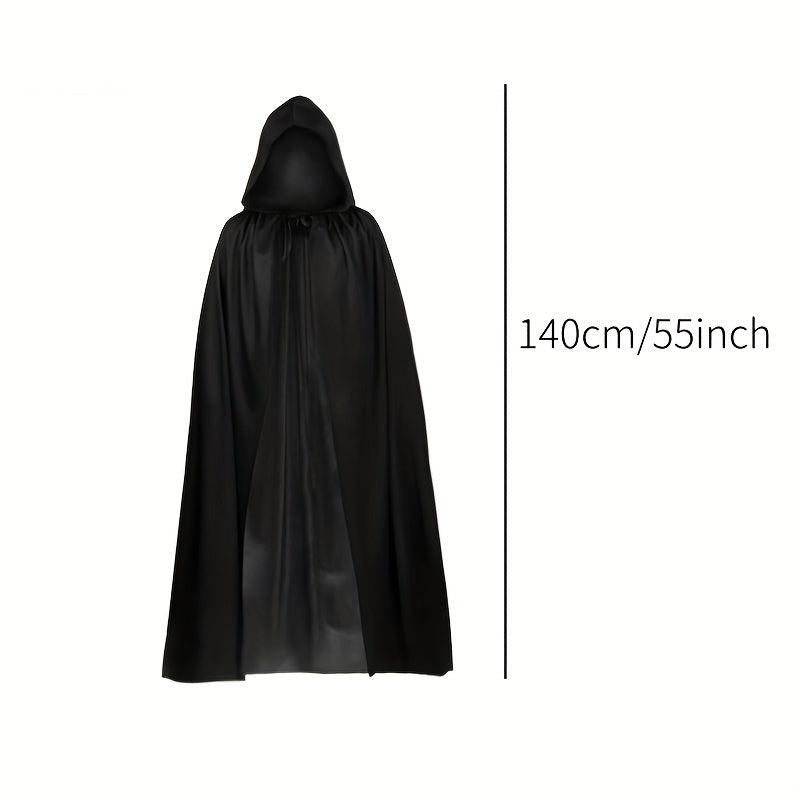 2Pcs Long Witch Hooded Cloak for Halloween Costumes Masquerade Parties