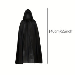 2Pcs Long Witch Hooded Cloak for Halloween Costumes Masquerade Parties
