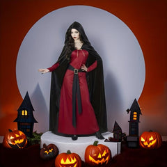 2Pcs Long Witch Hooded Cloak for Halloween Costumes Masquerade Parties