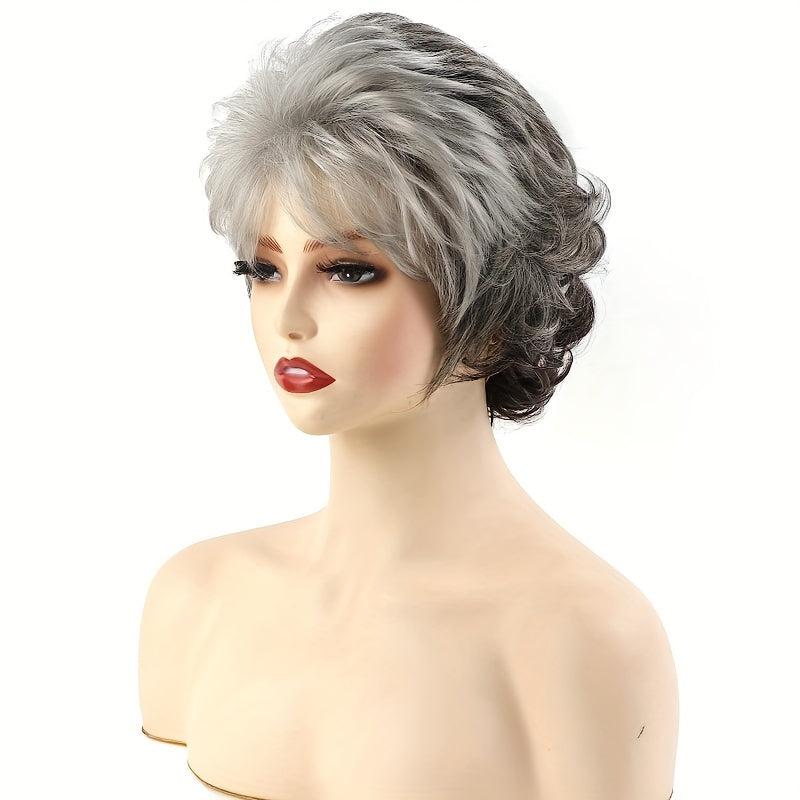 3 Colors Short Curly Wig With Bangs Natural Look Synthetic Wig