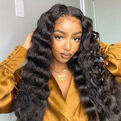 Long Wavy Rose Lace Mesh Matte Silk Wig Synthetic Curly Wig