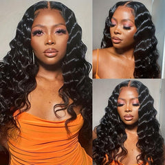 Long Wavy Rose Lace Mesh Matte Silk Wig Synthetic Curly Wig