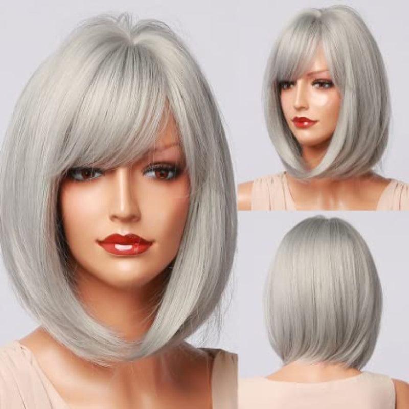 Short Wave Wave Wavy Hair Women's Wig with Bangs