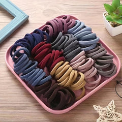 100pcs Assorted Rubber Band Ponytail Hair Tie
