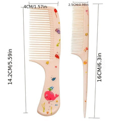 2pcs Girls Portable Hair Comb Set Anti Static Plastic