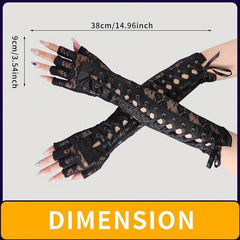 1 Pair Lace Gloves Knitted Gloves Halloween Hip hop Gloves