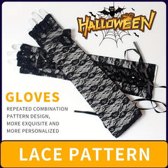1 Pair Lace Gloves Knitted Gloves Halloween Hip hop Gloves