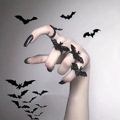 3Pcs Gothic Bat Adjustable Jewelry for Men and Women Halloween Decoration