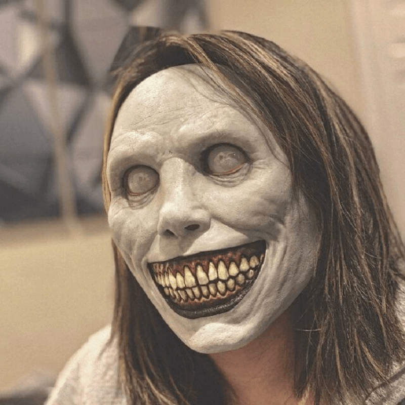 Men's Halloween Mask COS Exorcist Horror Smile Eyes Demon Mask