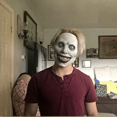 Men's Halloween Mask COS Exorcist Horror Smile Eyes Demon Mask