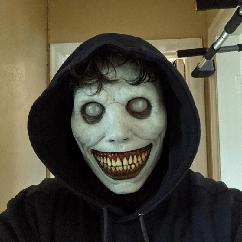 Men's Halloween Mask COS Exorcist Horror Smile Eyes Demon Mask