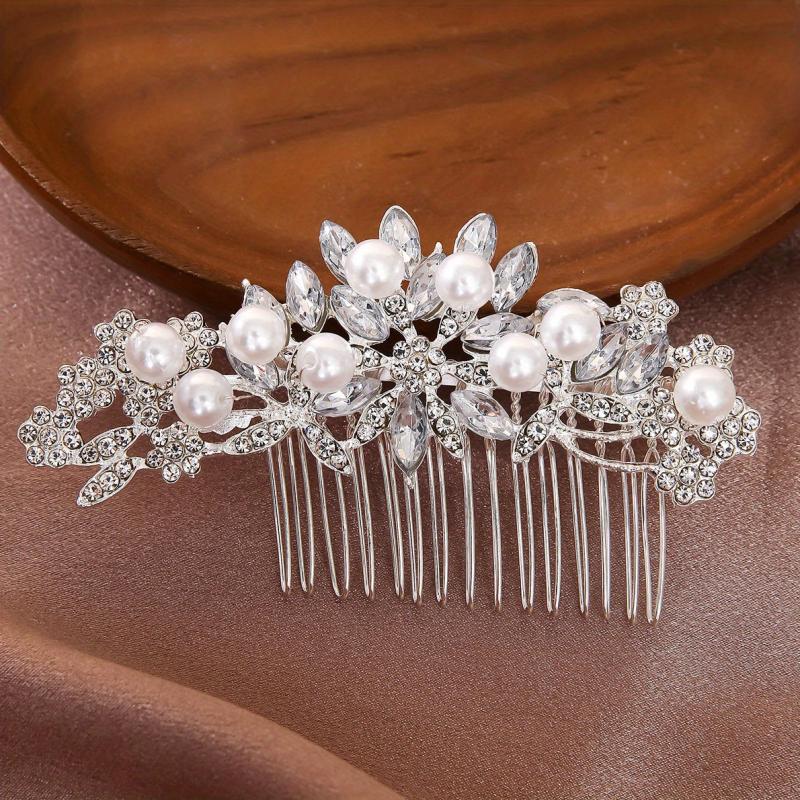 Vintage Crystal Alloy Insert Comb Banquet Wedding Dress Accessories