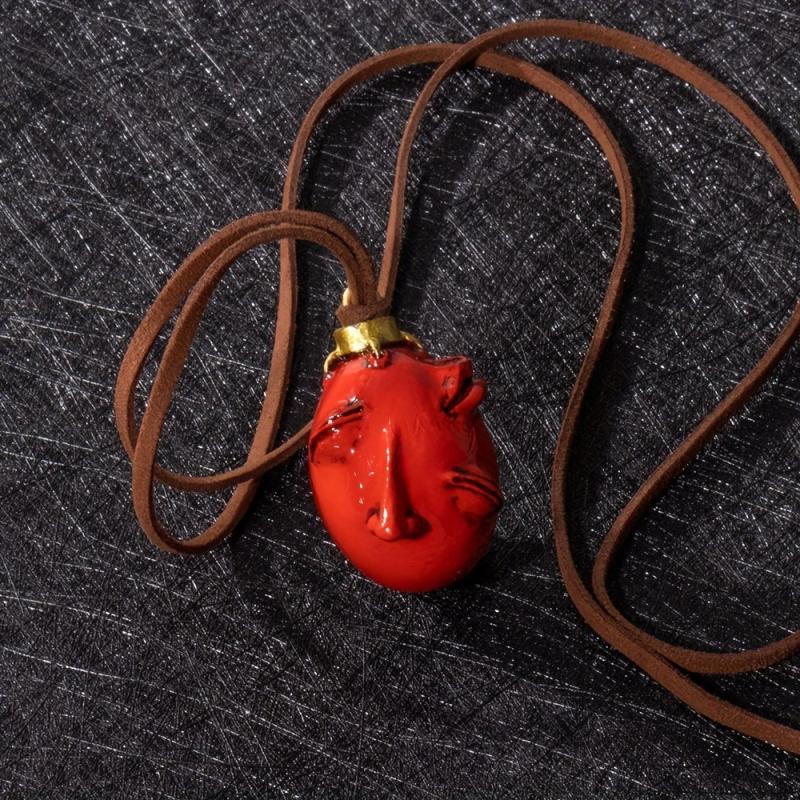 Red Novelty Resin Necklace