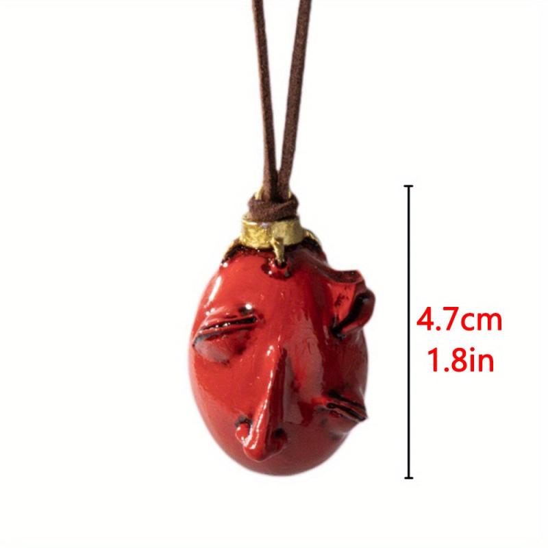 Red Novelty Resin Necklace