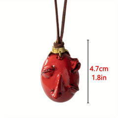 Red Novelty Resin Necklace