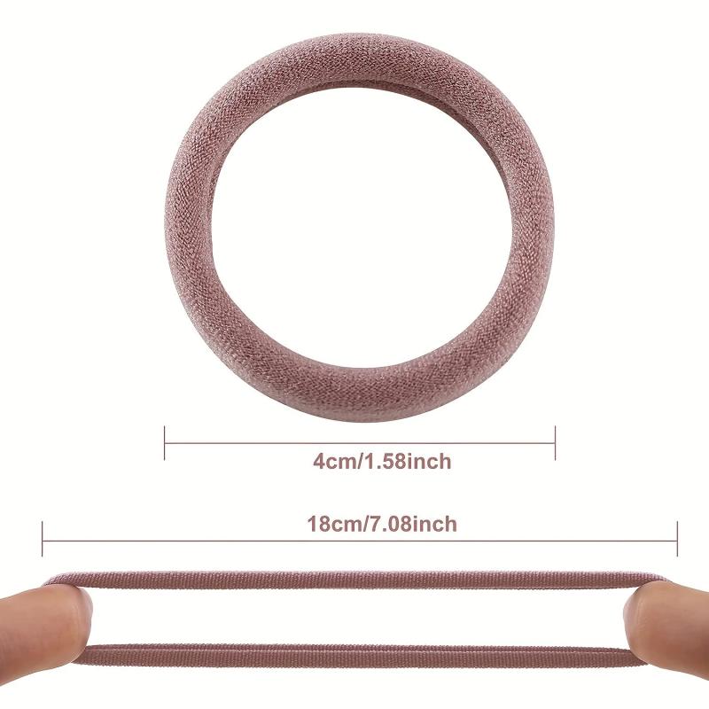 50pcs Coffe Brown Rubber Band Ponytail Hair Tie