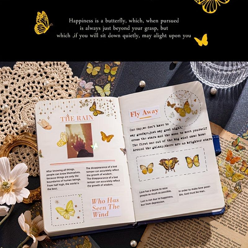 3D Gilded Butterfly Stickers Light Shining DIY Materials