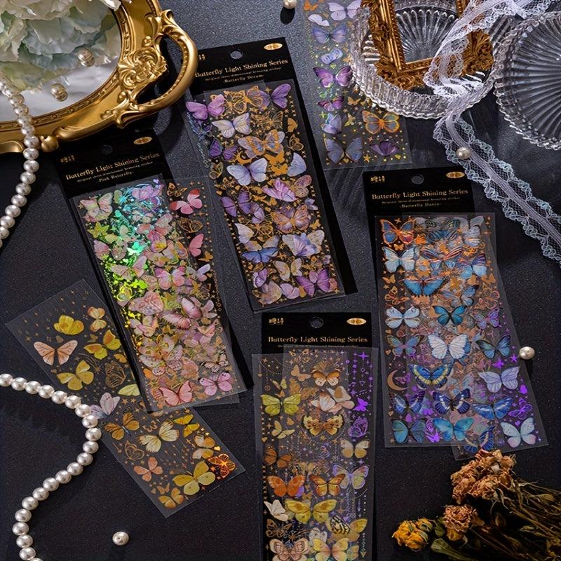 3D Gilded Butterfly Stickers Light Shining DIY Materials