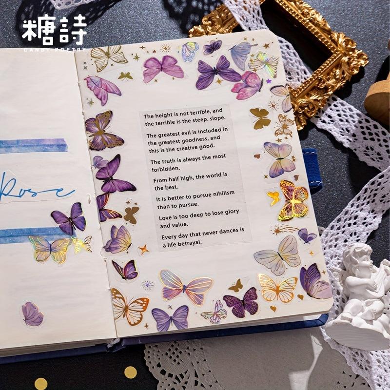 3D Gilded Butterfly Stickers Light Shining DIY Materials