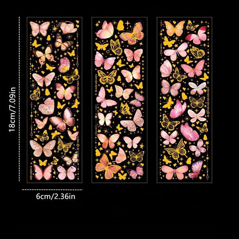 3D Gilded Butterfly Stickers Light Shining DIY Materials
