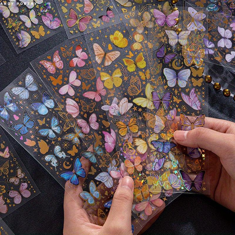 3D Gilded Butterfly Stickers Light Shining DIY Materials