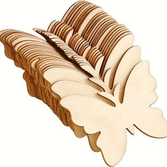 10pcs Unfinished Wooden Butterfly Cutting Craft DIY Wooden Butterfly Slices