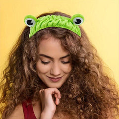 2pcs Frog Hairband for Washing Face Cartoon Headband Makeup