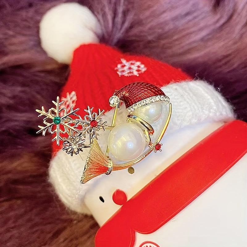 Snowman Rhinestone Brooch Christmas Gift
