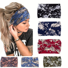 Bohemian Print Yoga Headband Absorbent Stretch Cotton Sports Hair