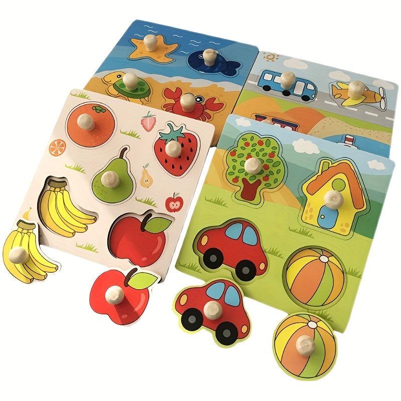 Kids Hand Scratching Board 3D Puzzle Wooden Toy Montessori Early Education