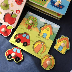 Kids Hand Scratching Board 3D Puzzle Wooden Toy Montessori Early Education