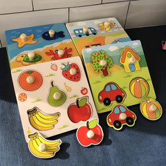 Kids Hand Scratching Board 3D Puzzle Wooden Toy Montessori Early Education