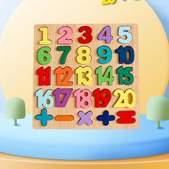Wooden Number & Letter Puzzle Board for Kids