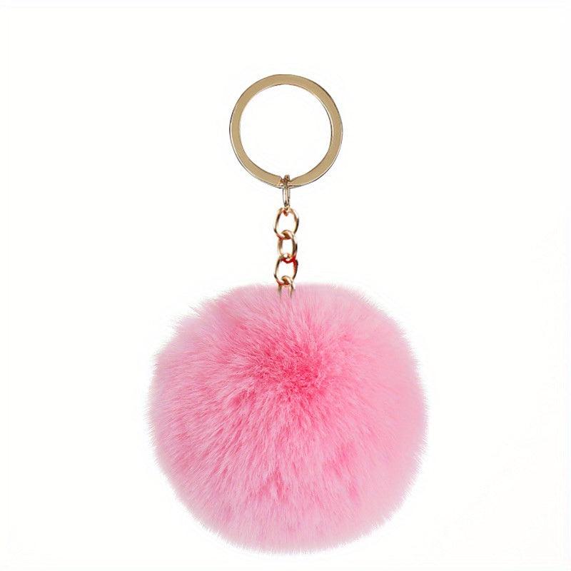 Rabbit Fur Ball Key Chain Pendant Plush Women's Accessory