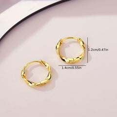Metal Twisted Earrings Women's Ear Buckles Tiny Hoop Double Ears Earrings