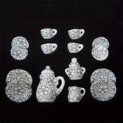 15pcs 1 12 Dollhouse Mini Ceramic Tea Set Teacup
