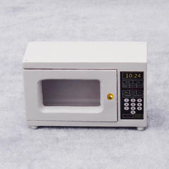 Wooden Mini Kitchen Model with Microwave & Golden Handle