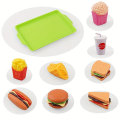Kitchen Simulation Food Set for Kids - Hamburger, Fries, Sandwiches - 8pcs