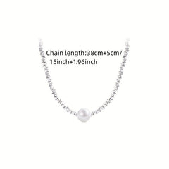 Elegant Silvery Pearl Necklace