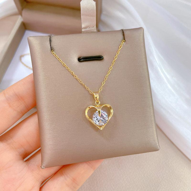 Heart Crystal Pendant Necklace Women's Gift