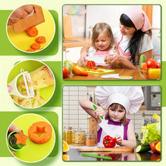13-Piece Kitchen Set for Toddlers with Safe Knives and Cutting Board