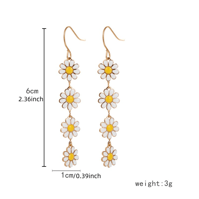 Floral Earrings Sunflower Pendant Summer Holiday Jewelry