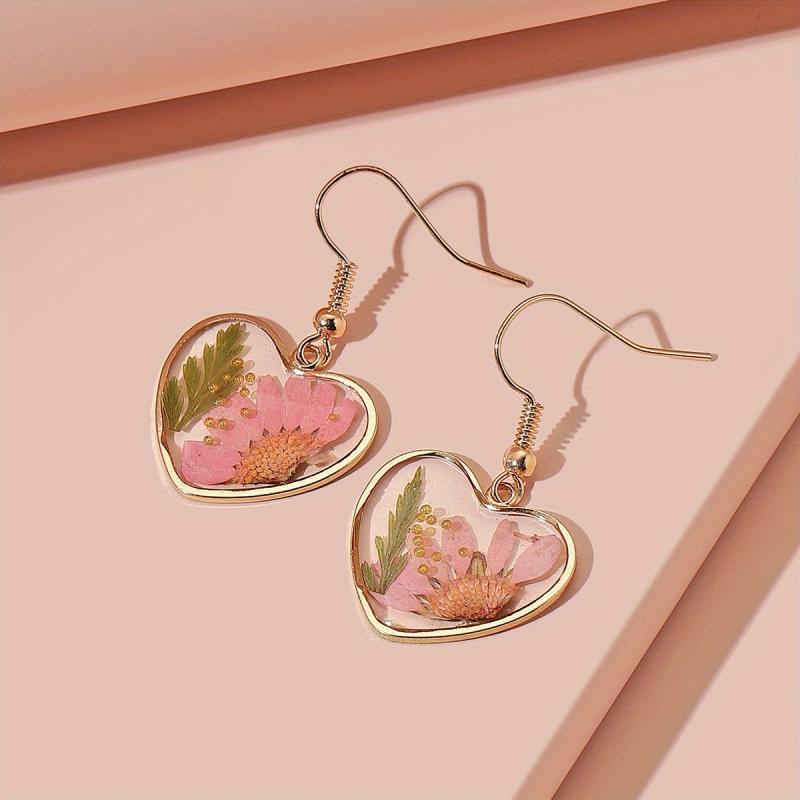 Transparent Camellia Love Flower Earrings for Party Wedding Banquet